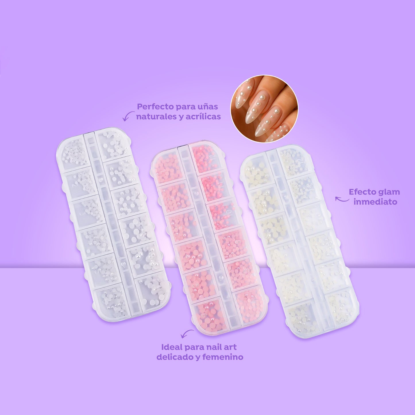 Perla para las uñas crystal mix