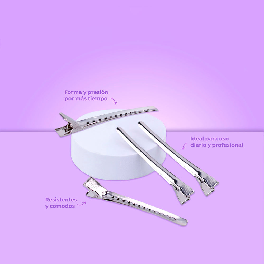 Set de clips metálicos para cabello