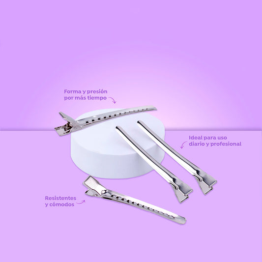 Set de clips metálicos para cabello