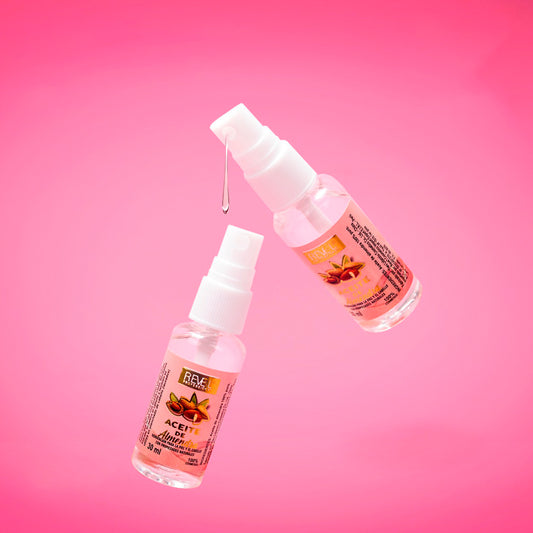 Aceite de Almendras Capilar Reve'l 30ml en spray para piel y cabello, hidratación profunda con propiedades naturales 100% cosmético