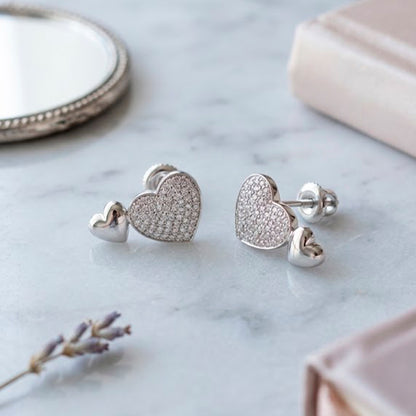 Aretes heart cristal