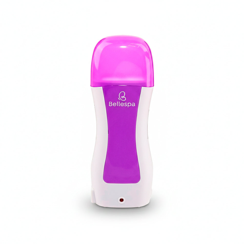 Calentador de cera en barra Bellespa color morado con tapa lila diseño compacto y portátil