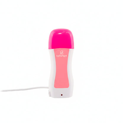 Calentador de cera en barra Bellespa color rosado con tapa fucsia diseño compacto y portátil
