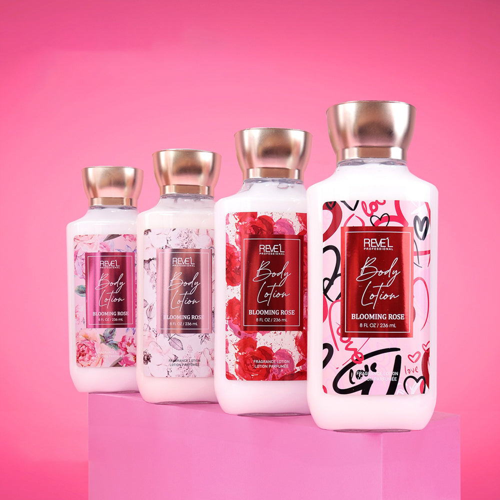 Crema corporal hidratante Blooming Rose Reve'l 236ml con aroma a rosas – 4 diseños de presentación
