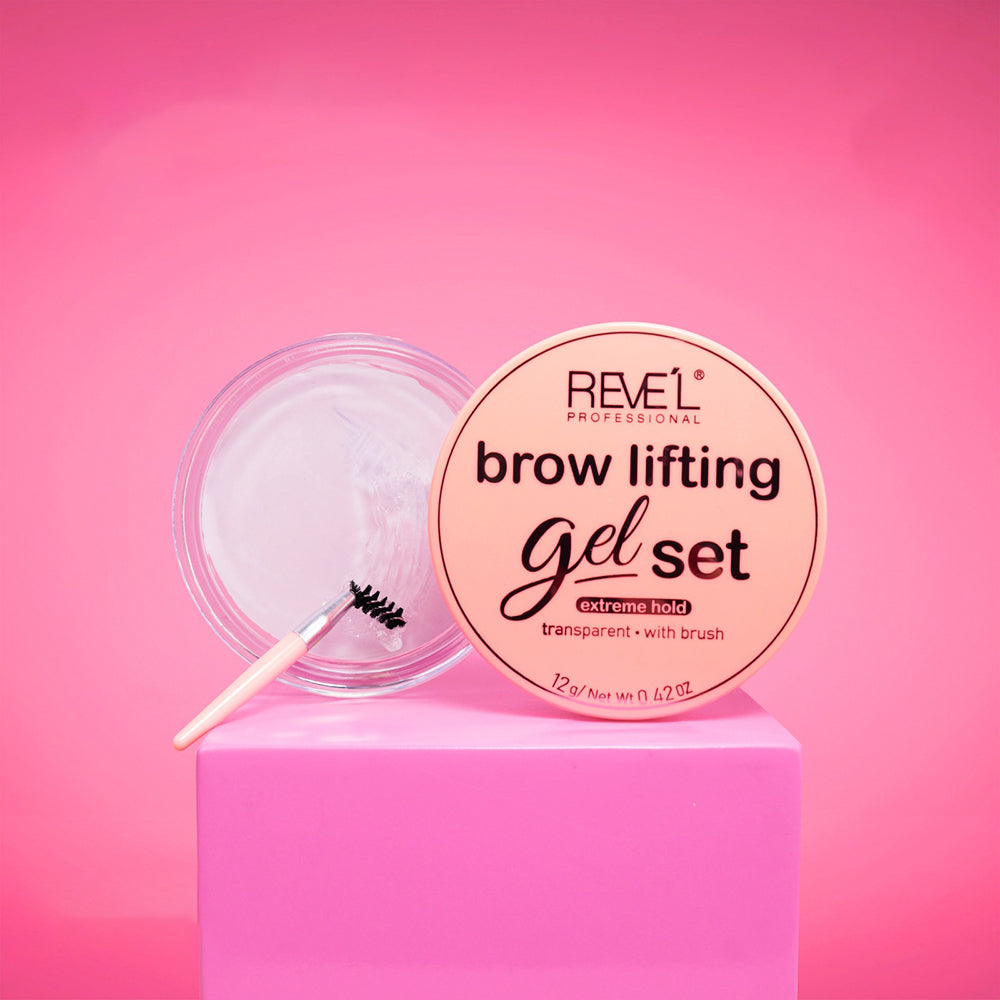 Gel de cejas brow lifting extreme hold transparente con brocha aplicadora Reve'l Professional 12g