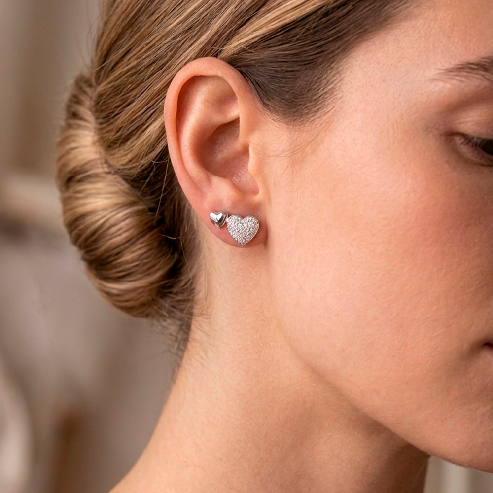 Aretes heart cristal