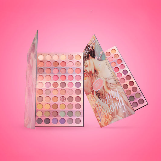 Paleta de sombras Beauty Blooming 120 colores con acabados matte, satinado y glitter en tonos pastel y tierra – Reve'l Collection