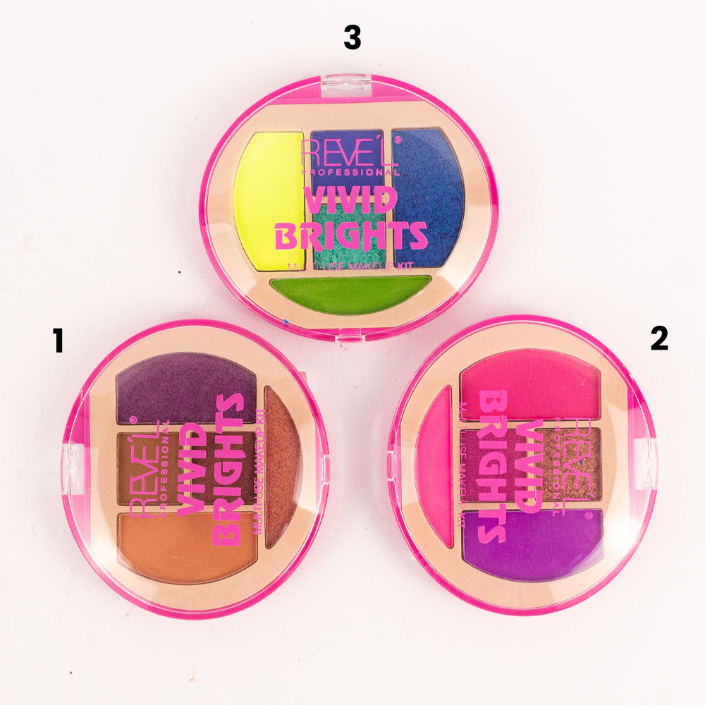 Paleta de sombras Vivid Brights Reve'l 5 colores alta pigmentación kit multiusos múltiples variantes disponibles