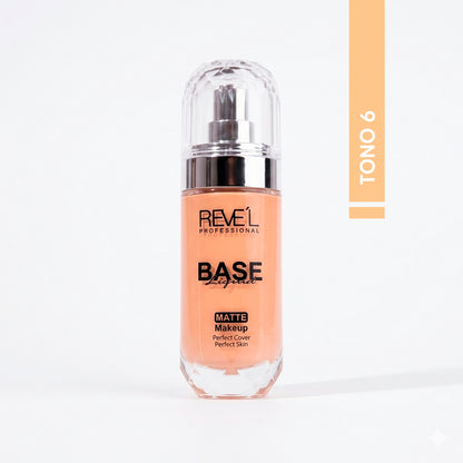 Base líquida matte Perfect Cover tono 6 — Reve'l Professional