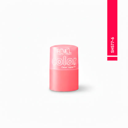 Reve'l Color Lipcerin gloss hidratante tono 6 rosa claro, envase compacto rosa