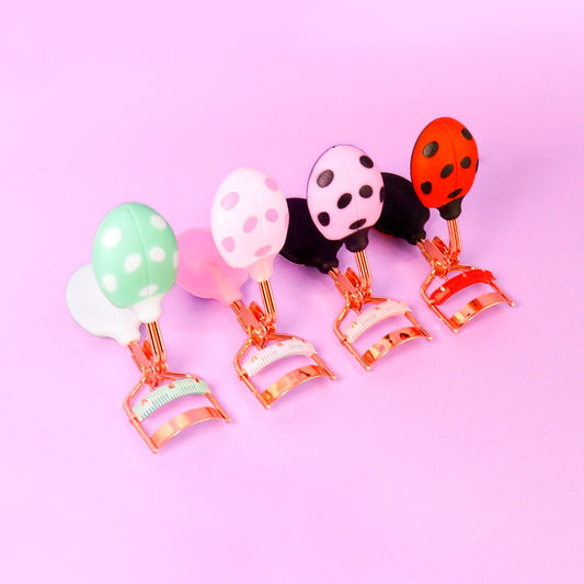 Rizador de pestañas diseño globo rose gold 4 diseños mint rosado panda mariquita
