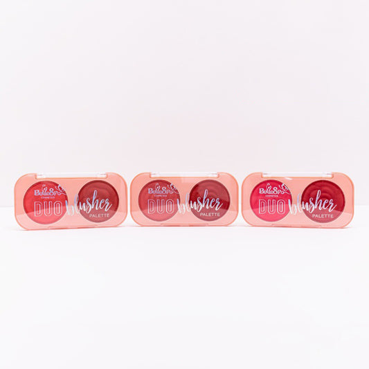 Rubor Duo Blusher Palette con 2 tonos en polvo en estuche compacto salmón en múltiples combinaciones — Bellespa Cosmetics