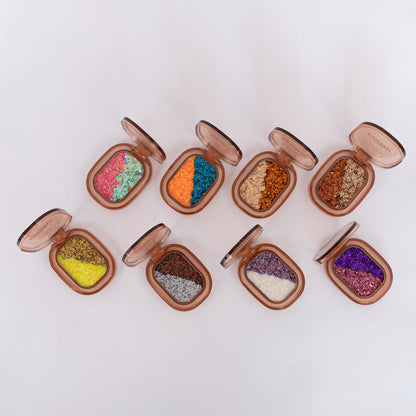 Sombra glitter individual Reve'l fórmula escarchada bicolor alta pigmentación 8 variantes de color disponibles
